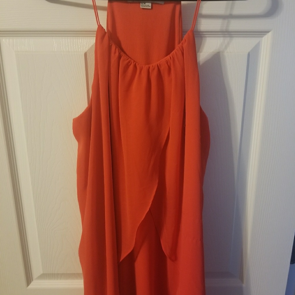 Red orange flowy dress